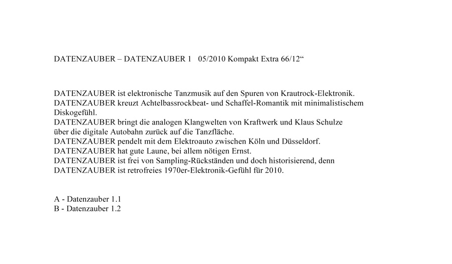 Datenzauber 1