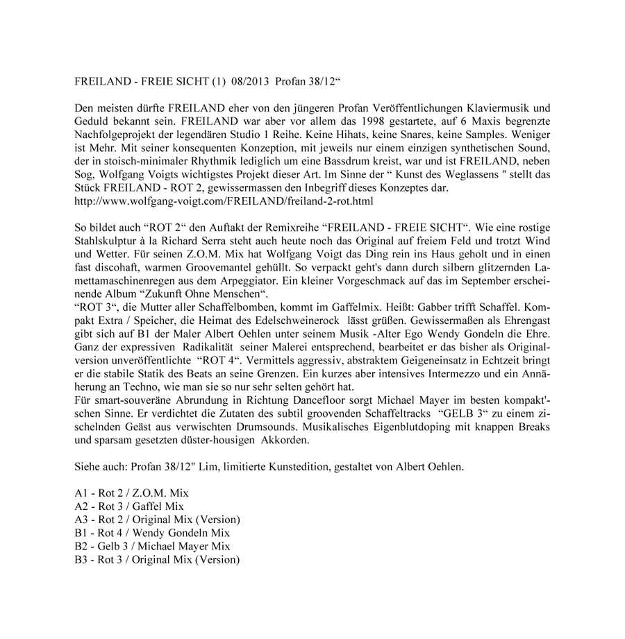 FREILAND - FREIE SICHT (1) INFOTEXT