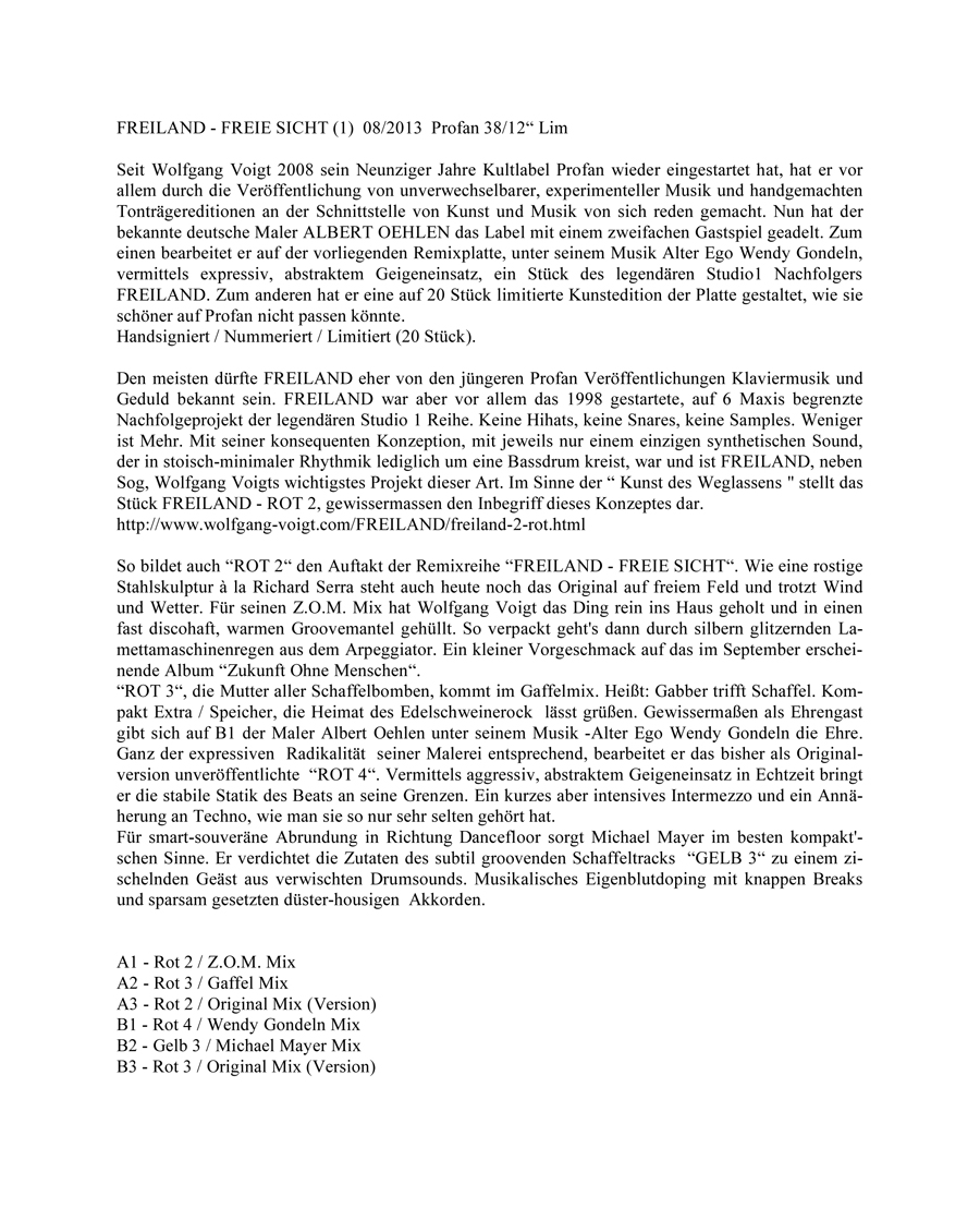 FREILAND - FREIE SICHT (1)/LIM INFOTEXT
