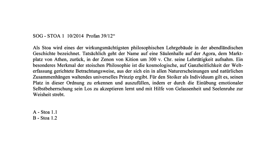 SOG - STOA 1 INFOTEXT