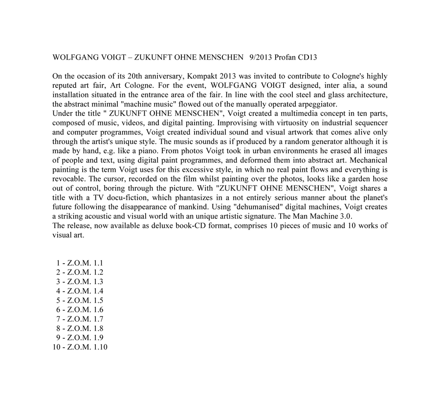 Pro CD 13 Infotext