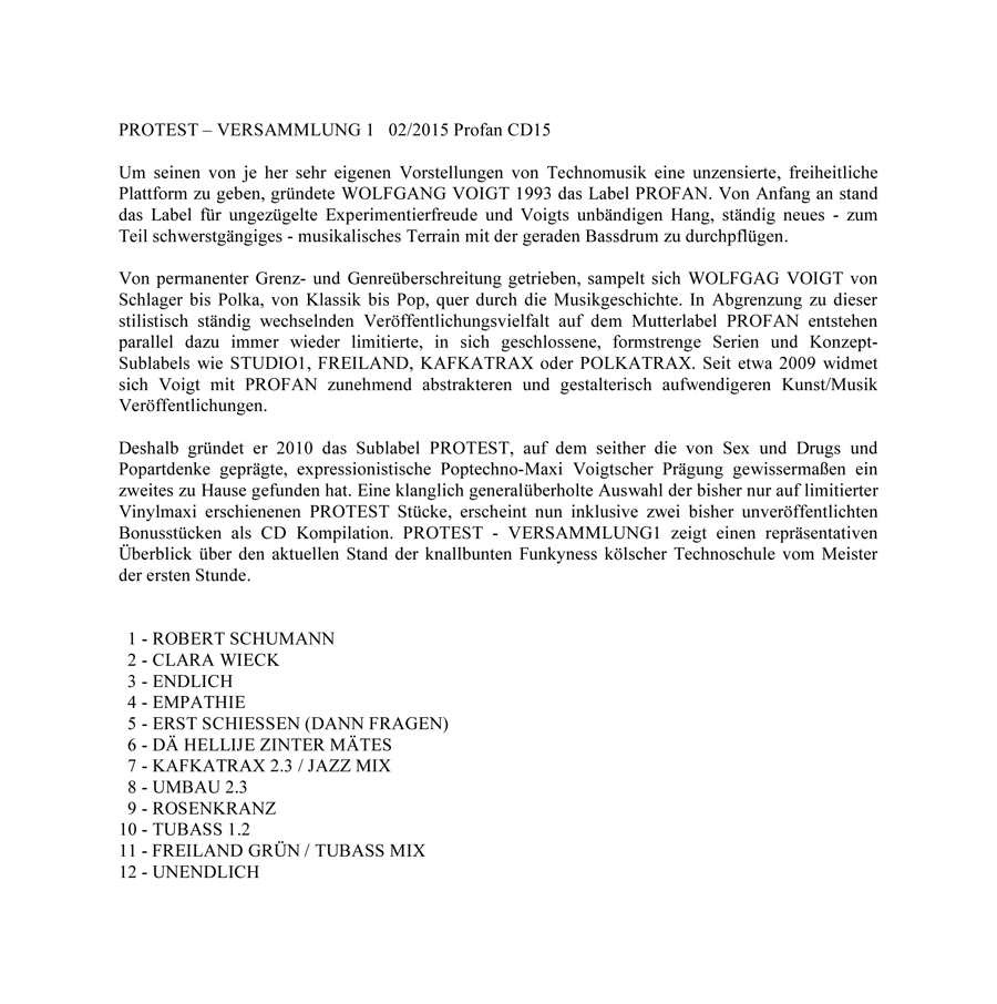 PROFAN PROTEST – VERSAMMLUNG 1 INFOTEXT
