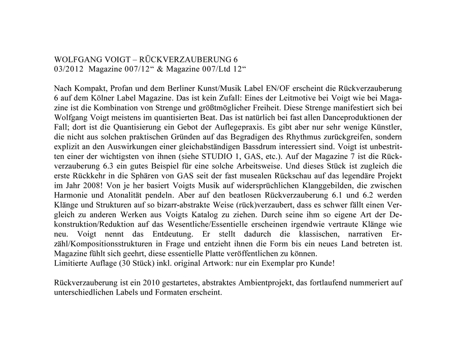 Rückverzauberung 6 Infotext