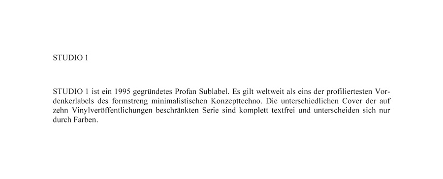 STUDIO1 Infotext