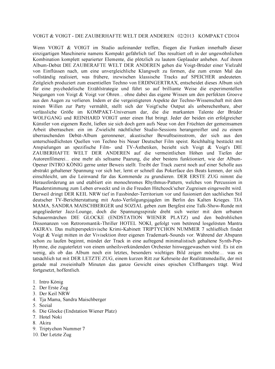 VOIGT & VOIGT Infotext