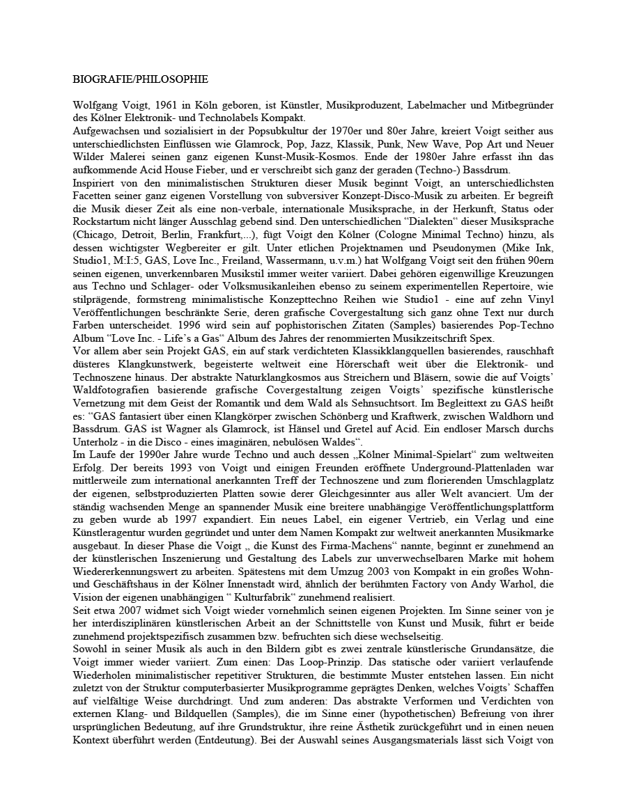 Wolfgang Voigt Biografie