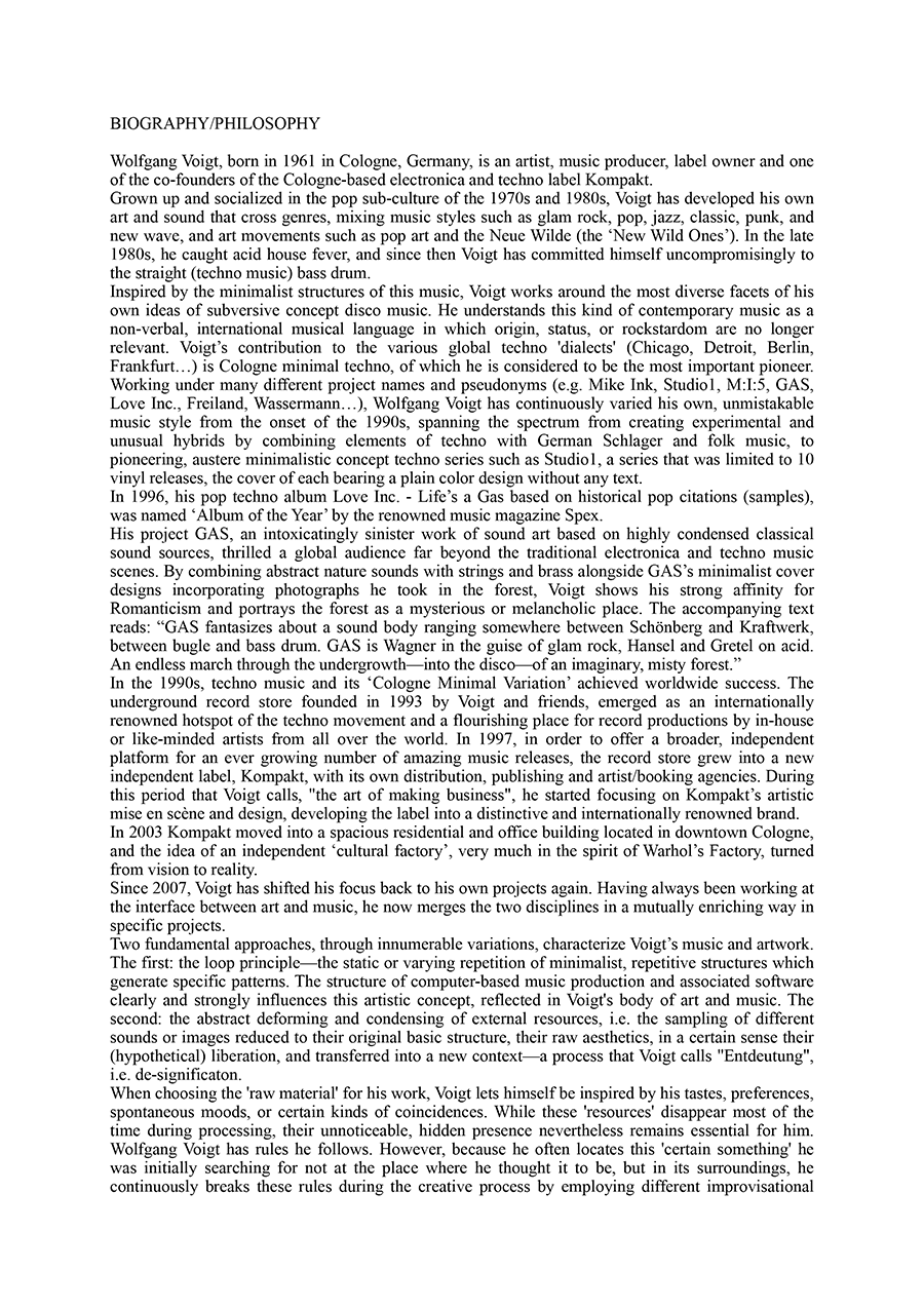 Wolfgang Voigt Biography